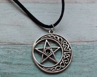 Celtic necklace, pagan necklace, wiccan jewelry, pentagram jewellery, pentagram necklace, witch gifts, Wicca gifts, gifts for her, goth gift