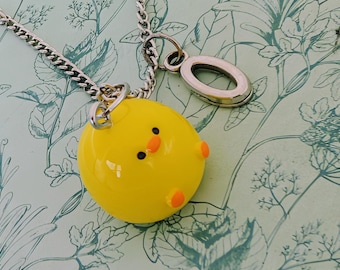 Cute yellow chicken necklace, chicken lover jewellery, gifts for chicken farmer, gifts for chicken lovers, chicken charms, farm animal lover
