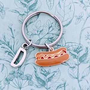Hotdog Schlüsselanhänger, Foodie Schlüsselanhänger, Geschenke für Feinschmecker, Feinschmecker, Koch Geschenke, Kellnerin Geschenke, Neuheit Schlüsselanhänger, Neuheit Geschenke, Essen unter dem Motto