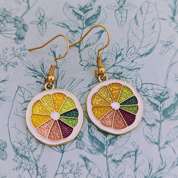 Grapefruit earrings, fruit earrings, fruit lover gifts, fruit themed, foodie gifts, food inspired gifts, novelty earrings, summer earrings