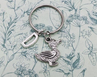 Duck keychain, duck keyring, duck lover gifts, duck mom gifts, personalised keyring, animal keychain, animal lover gifts, bird keychain,