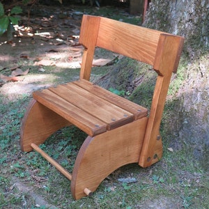 Stained Step Stool That Folds into a Chair