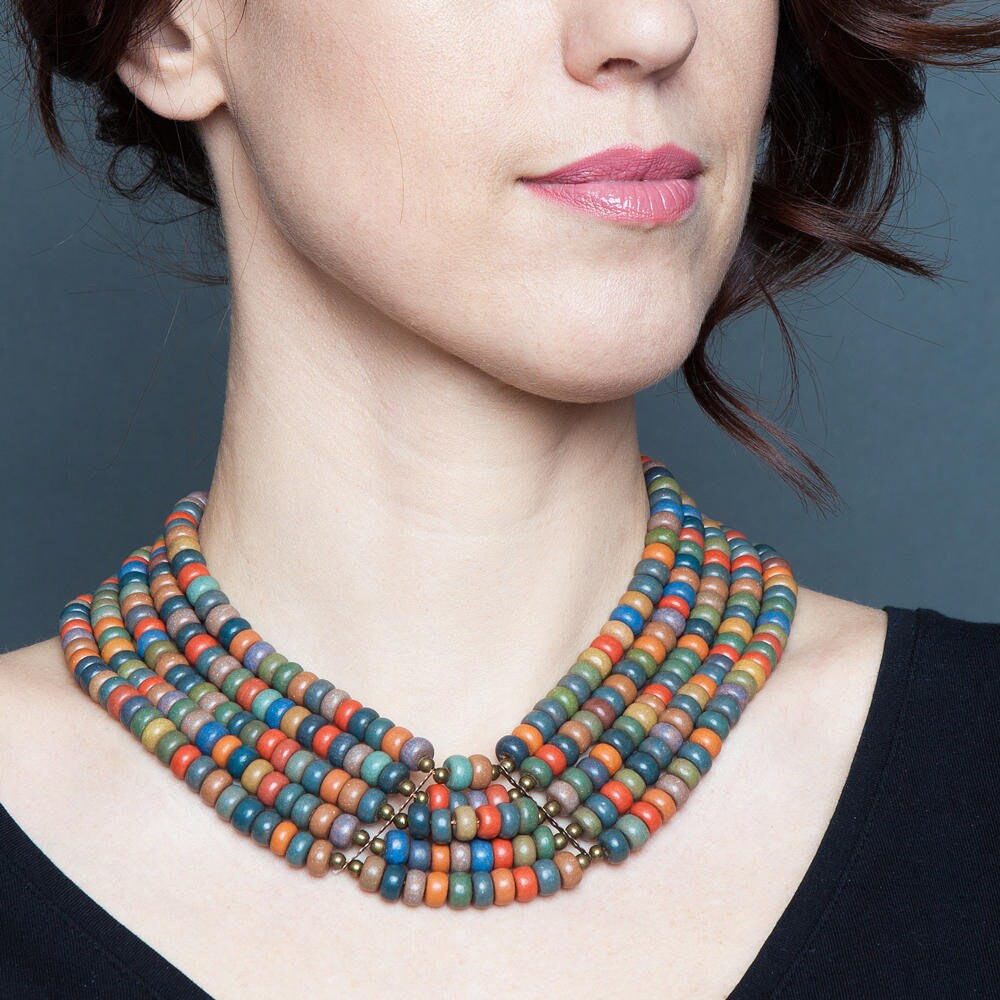 Ukrainian jewelry ceramic collar necklace Ukrainian jewelry Etsy