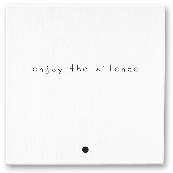 Hand painted Canvas Quote Typography Art - Enjoy the silence