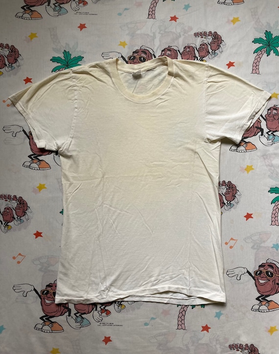 Vintage 70’s JC Penny Blank White Cotton T shirt,… - image 1