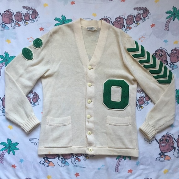 Vintage 50’s Letterman Cardigan Sweater, size Smal