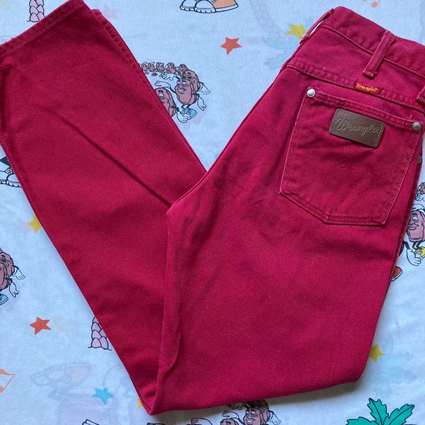 Vintage 90’s Wrangler Red Denim Jeans, 27x29 High Waist
