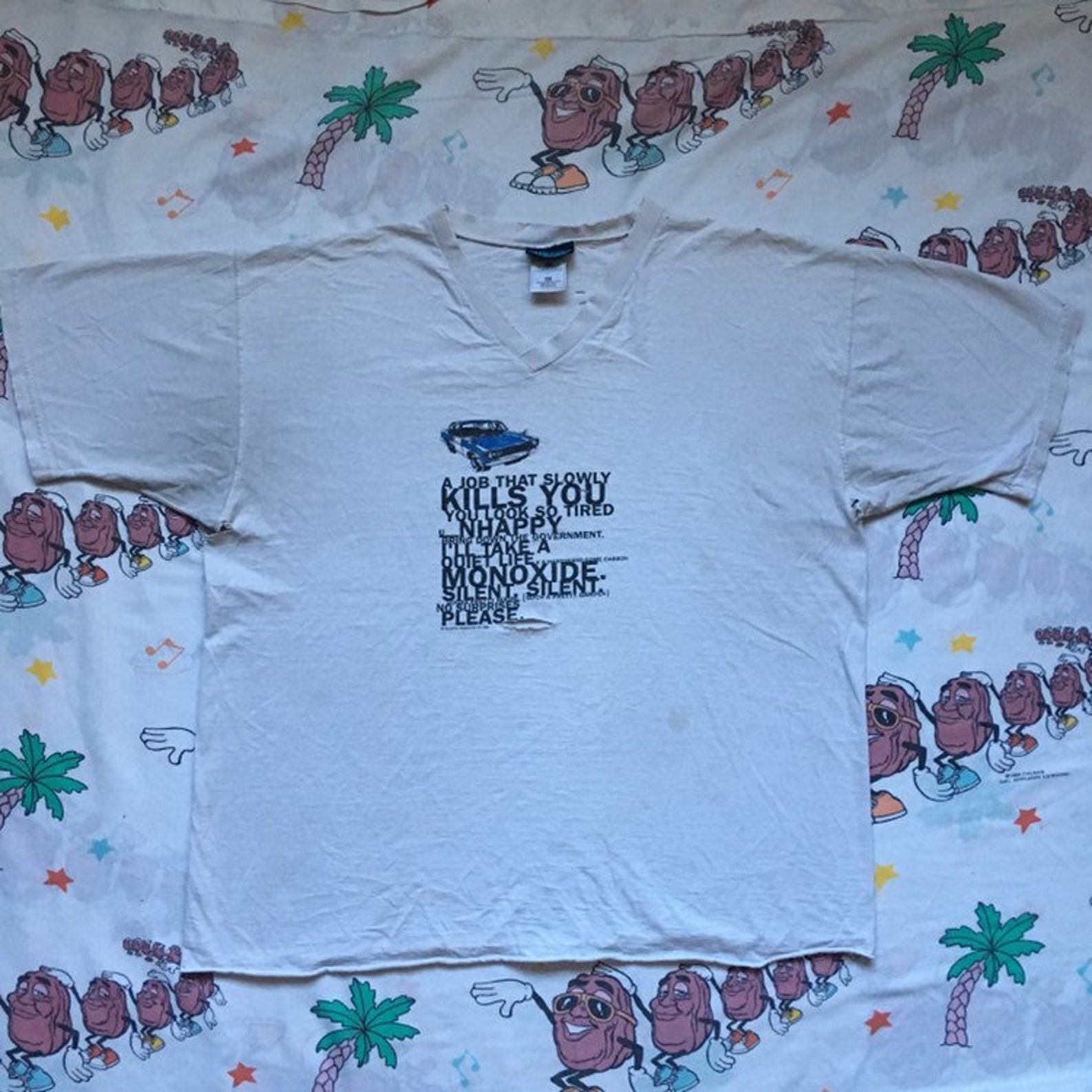 Vintage 90s Radiohead WASTE Products V neck T shirt size | Etsy
