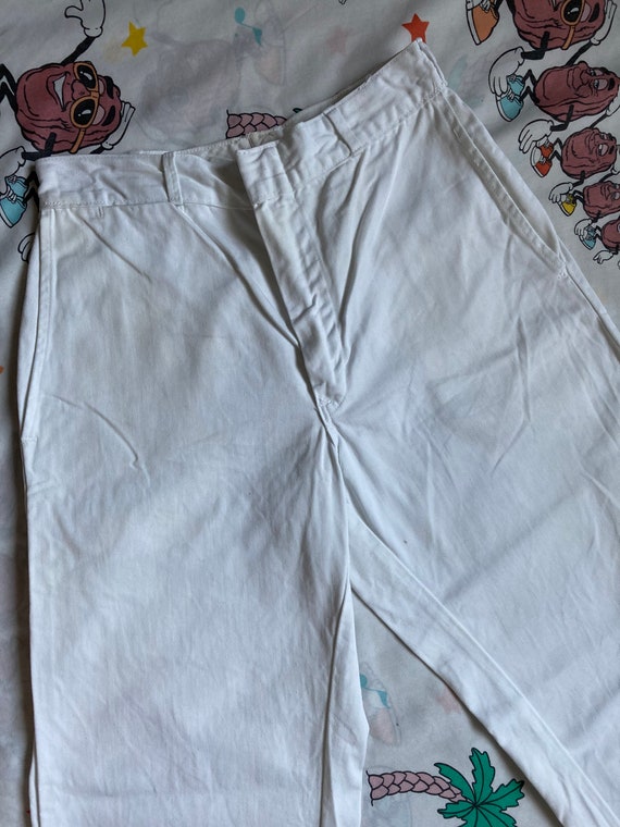 Vintage 40’s Dickies White Cinch Back Trousers, 2… - image 5