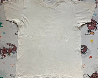 Vintage 50’s Jockey Blank White T shirt, size Medium Distressed Cotton Undershirt