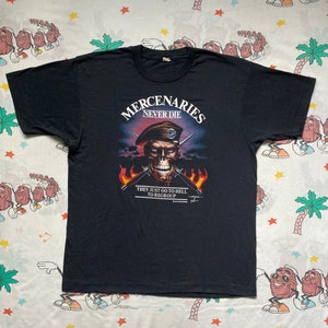 Vintage 80er Mercenaries Never Die T Shirt, Größe M/L 1988 JRSEnterprises Bild 1