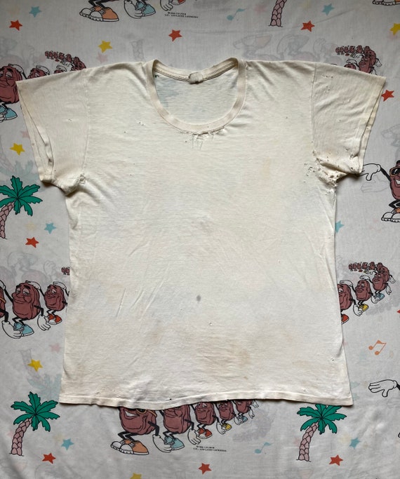 Vintage 60’s Penny’s Towncraft Blank White T shir… - image 1