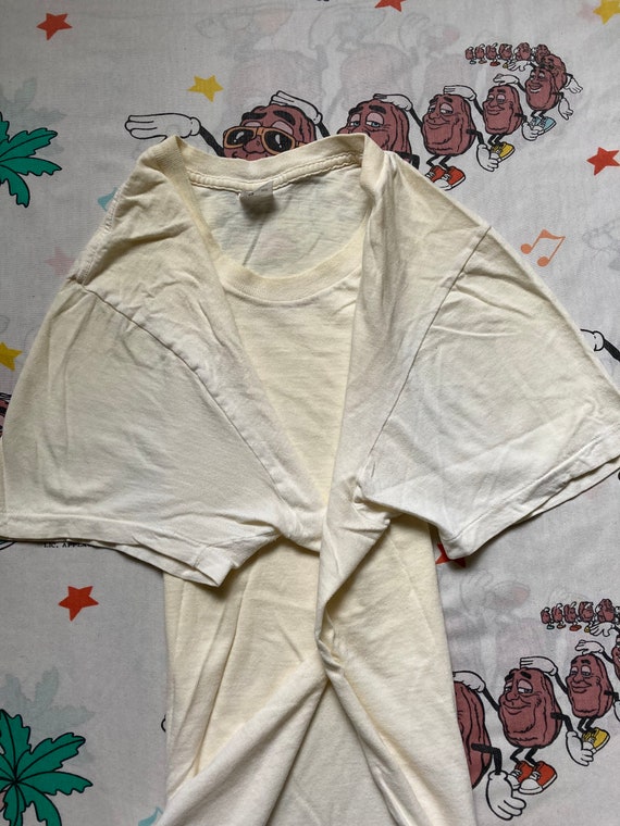 Vintage 70’s JC Penny Blank White Cotton T shirt,… - image 4