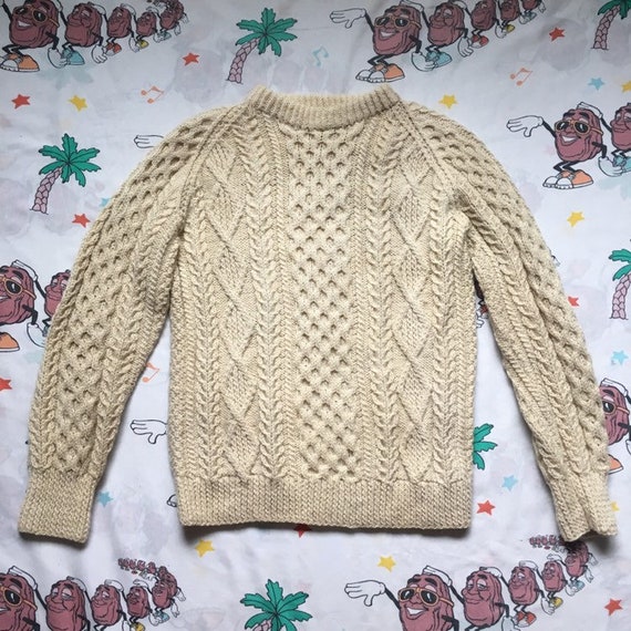 Vintage 50’s/60’s Cream Colored Donegal Hand Knit