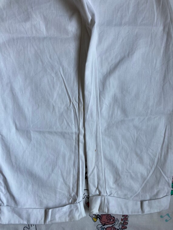 Vintage 40’s Dickies White Cinch Back Trousers, 2… - image 3