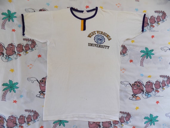 Vintage 60's West Virginia University Ringer T shi