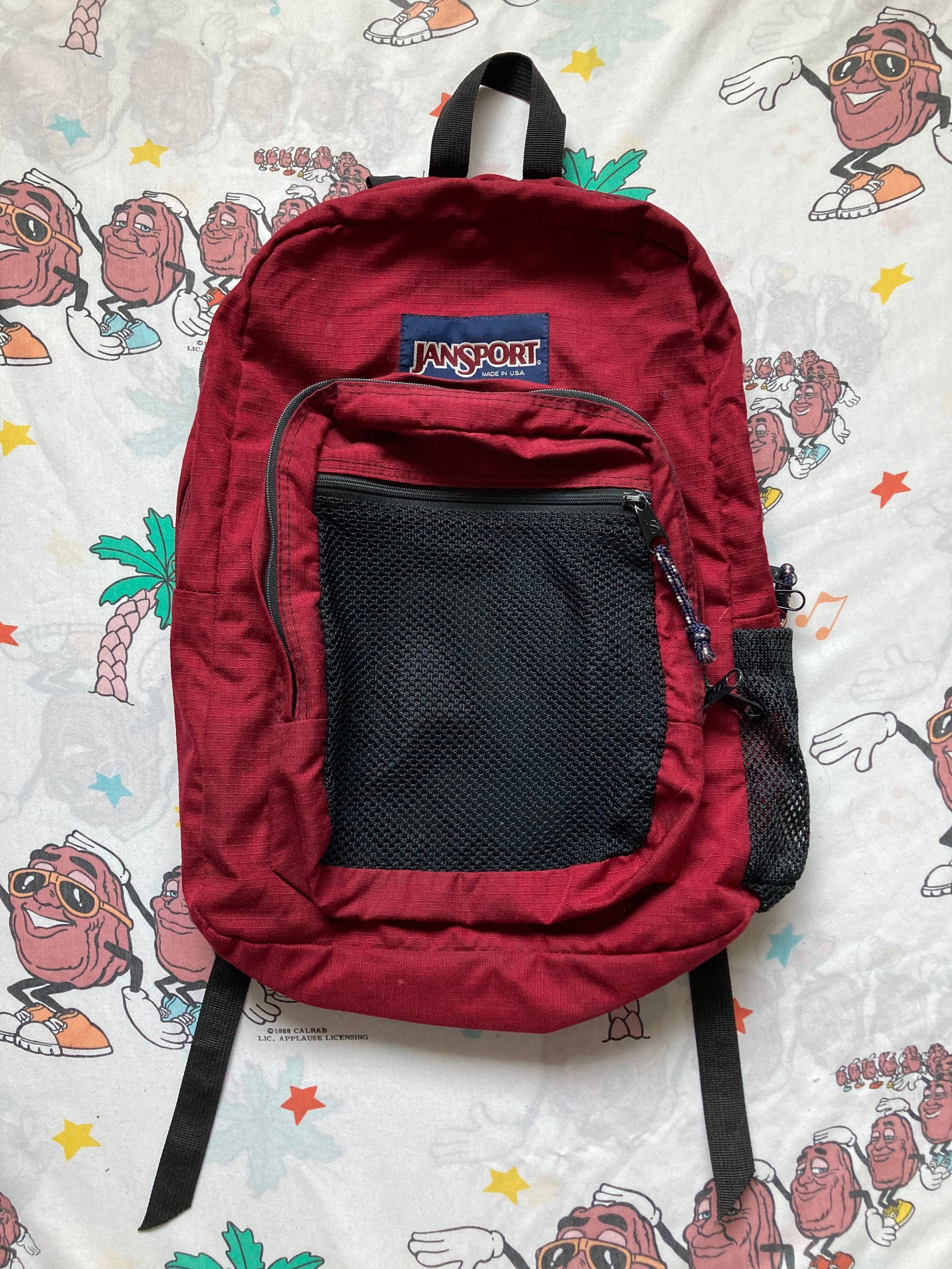 Vintage 90s Jansport Burgundy Canvas Backpack Daypack USA | Etsy