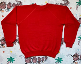 Vintage 80’s Hanes Blank Red Sweatshirt, size M/L Basic Crewneck