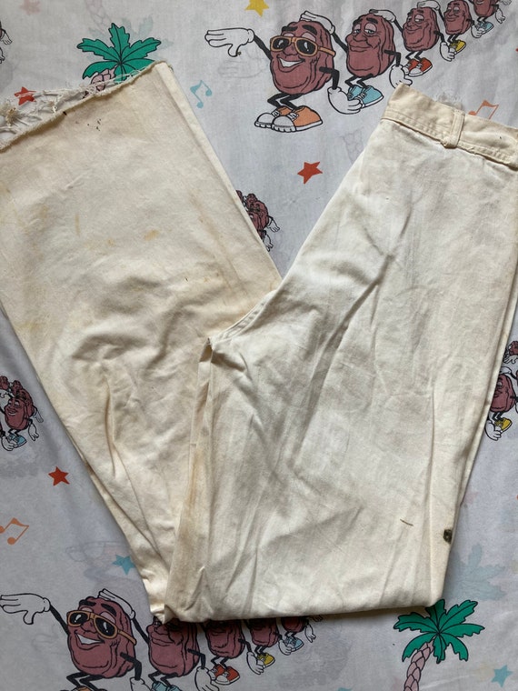 Vintage 40’s White Button Fly Sailor Trousers, 28x