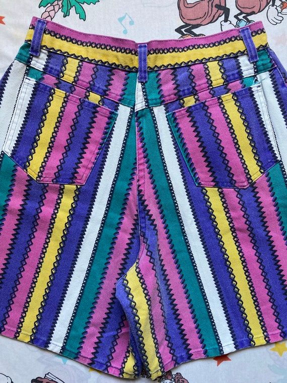 Vintage 80’s Northwest Blue Colorful Striped Jean… - image 6