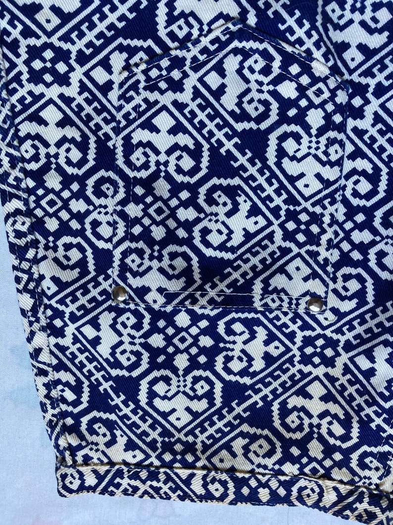 Pantaloncini vintage con motivo geometrico anni '60, vita alta da 25 Mod GoGo immagine 8