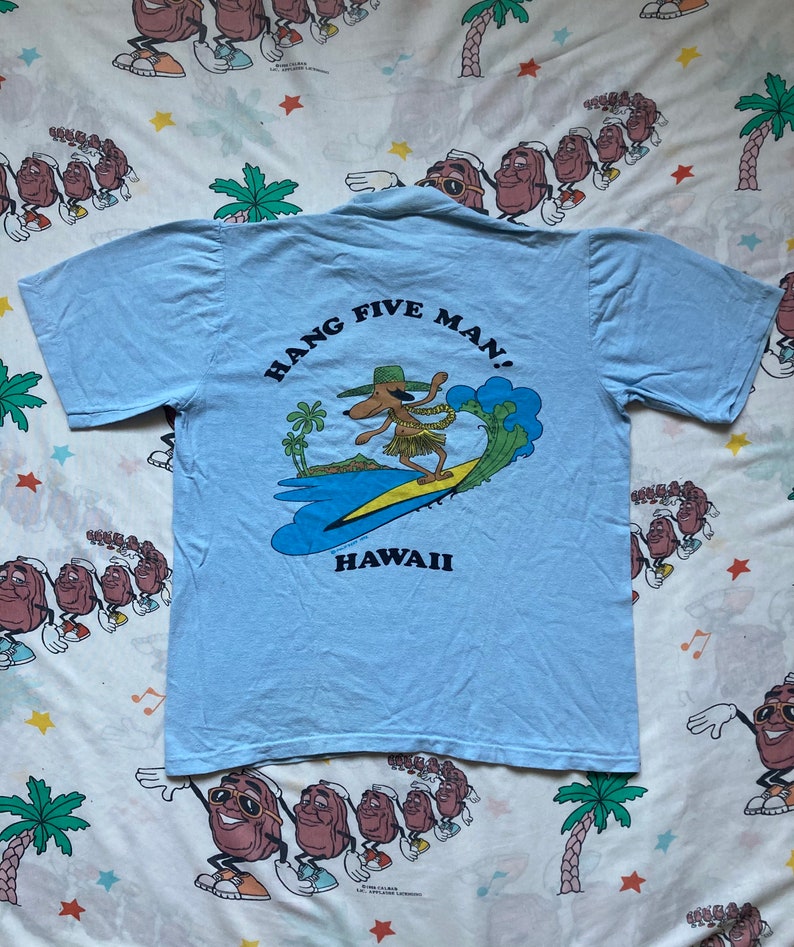 Vintage 70s Hang Five Hawaii Bootleg Snoopy T Shirt Size Etsy Hong Kong