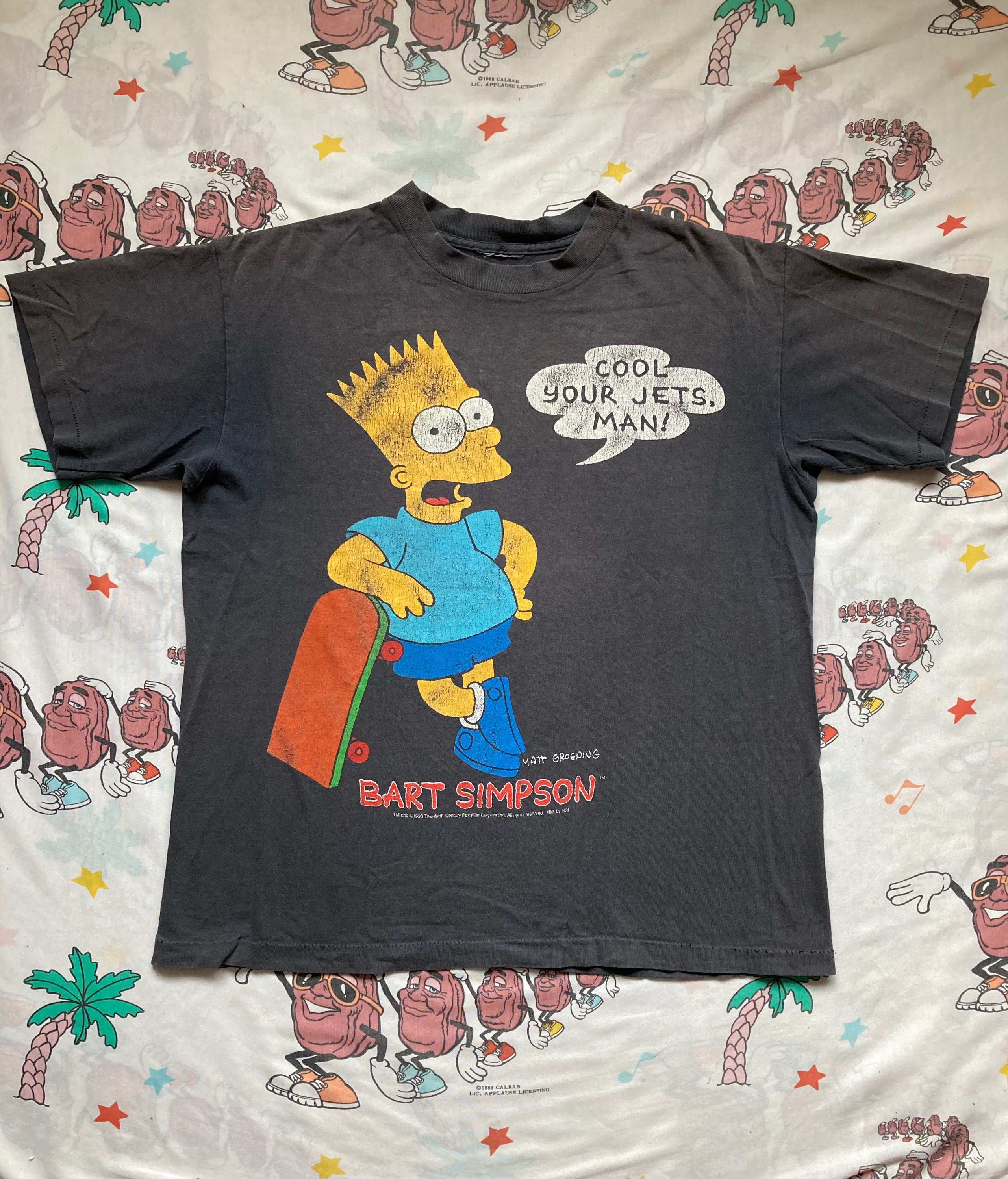 90s Bart Simpson Surfing Aye Carumba Cartoon T-shirt Extra Large The ...