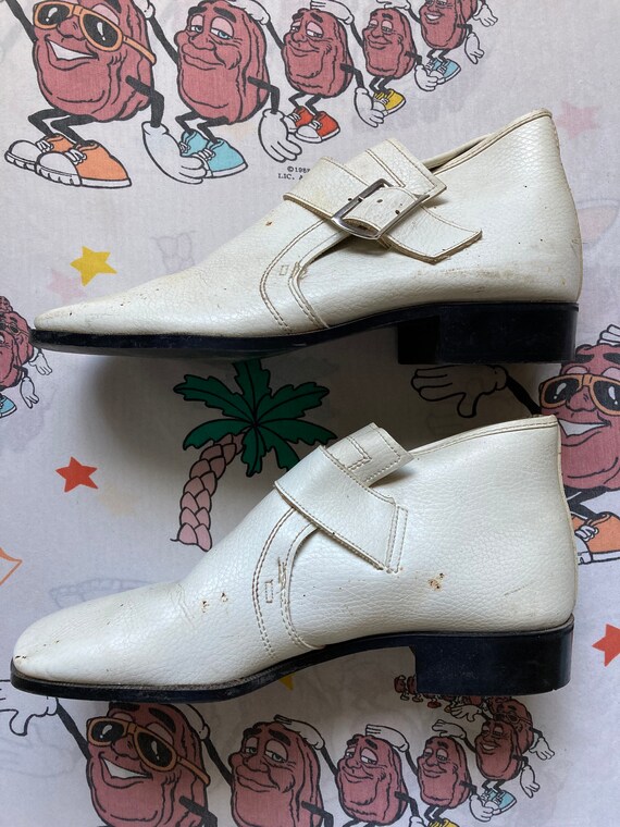 White 60s ankle clearance boots