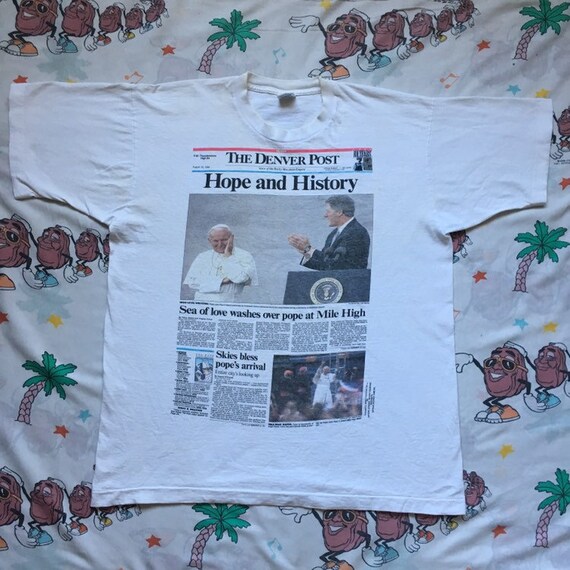 Vintage 90’s Pope John Paul II Bill Clinton World