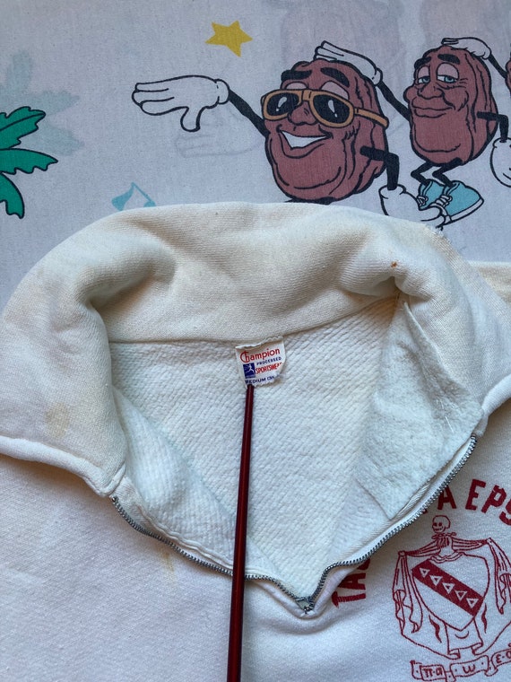 Vintage 50’s Champion Fraternity Quarter Zip Swea… - image 5