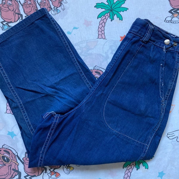 Jean court Pennys Ranchcraft vintage des années 50 avec fermeture éclair latérale, capri 25 x 19 vêtements de travail pour femmes