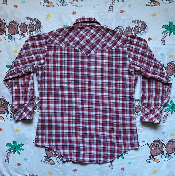 Vintage 50’s Plaid Flannel Western Shirt, size Me… - image 7