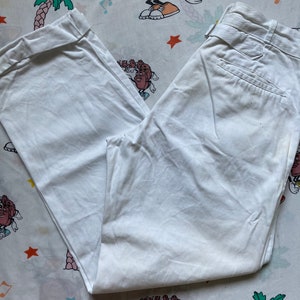 Vintage 40’s Dickies White Cinch Back Trousers, 28x29 Waldes Zip Workwear