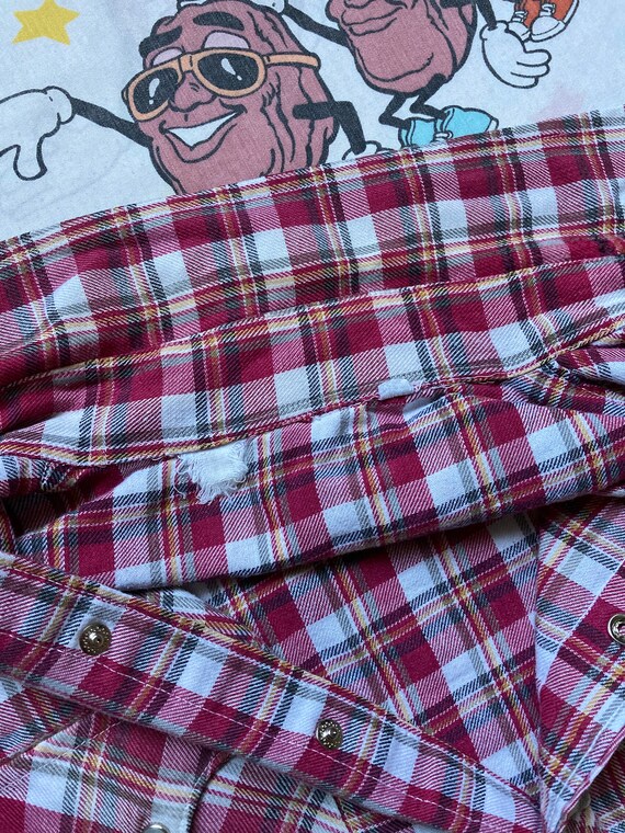 Vintage 50’s Plaid Flannel Western Shirt, size Me… - image 3