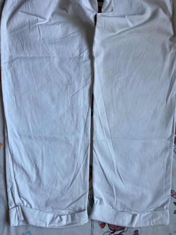 Vintage 40’s Dickies White Cinch Back Trousers, 2… - image 9