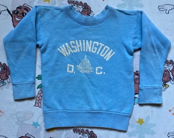Vintage 60’s Washington D.C. Kids Sweatshirt, size Youth Small 3-5 Souvenir Capitol Building