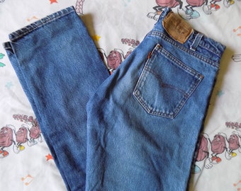 Vintage 80's Levi's 505 Orange Tab Jeans, 31x33 worn in USA made Talon 42