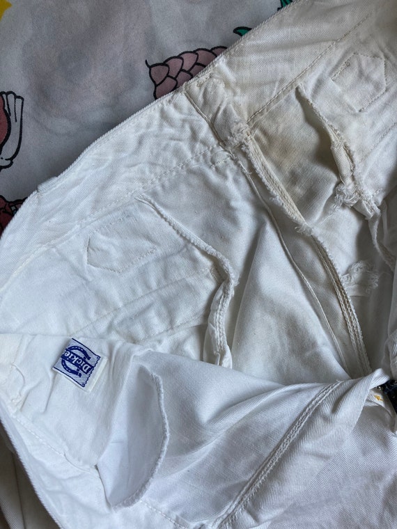 Vintage 40’s Dickies White Cinch Back Trousers, 2… - image 7