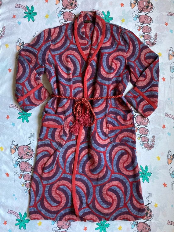 Vintage 40’s/50’s Art Deco Beacon Blanket Robe, s… - image 2