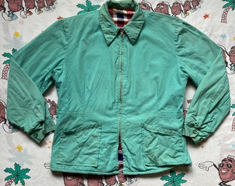 Vintage 50’s Northlander Seafoam Green Womens Ski Jacket, size Medium Flannel Lined