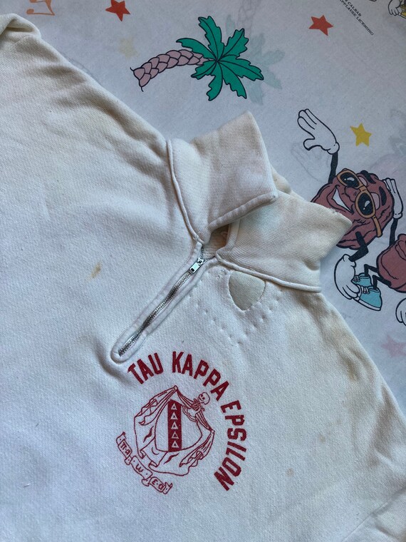 Vintage 50’s Champion Fraternity Quarter Zip Swea… - image 4