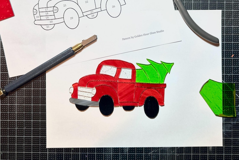 Christmas Ornament Stained Glass Pattern for Christmas Tree Truck DIY Template (PDF, PNG, Svg Digital Download) image 2