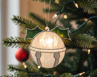 Modèle de vitrail Jingle Bell pour décoration de Noël DIY (PDF, PNG, téléchargement numérique Svg)