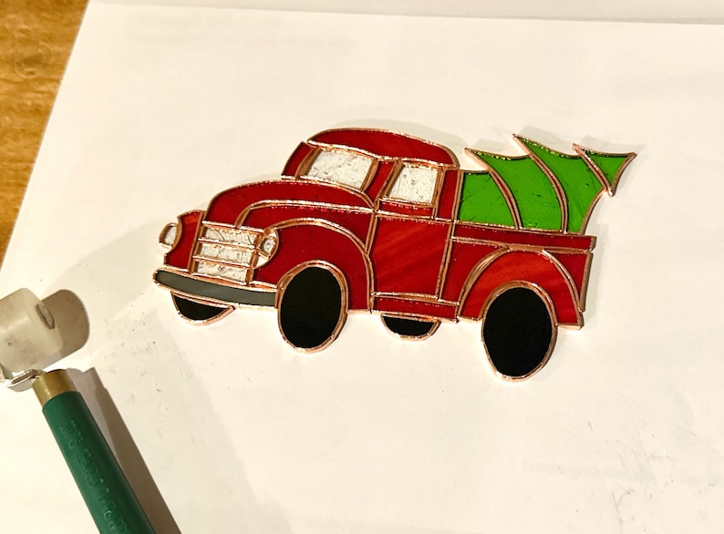 Christmas Ornament Stained Glass Pattern for Christmas Tree Truck DIY Template (PDF, PNG, Svg Digital Download) image 4