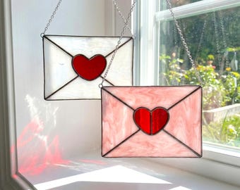 Modèle de vitrail Saint-Valentin pour lettre d'amour attrape-soleil modèle DIY (PDF, PNG, téléchargement numérique Svg)