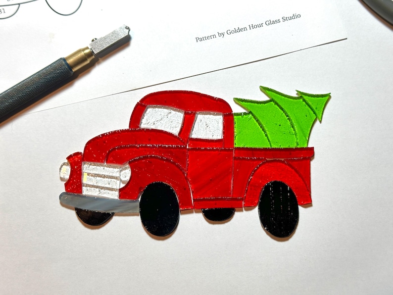 Christmas Ornament Stained Glass Pattern for Christmas Tree Truck DIY Template (PDF, PNG, Svg Digital Download) image 3