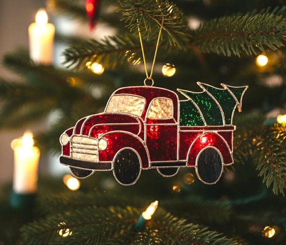 Christmas Ornament Stained Glass Pattern for Christmas Tree Truck DIY Template (PDF, PNG, Svg Digital Download)