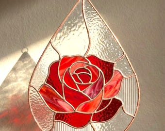 Modèle de vitrail Saint-Valentin pour attrape-soleil rose modèle DIY (PDF, PNG, téléchargement numérique Svg)