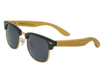 Sunny Sides Black - Vintage Wooden Sunglasses