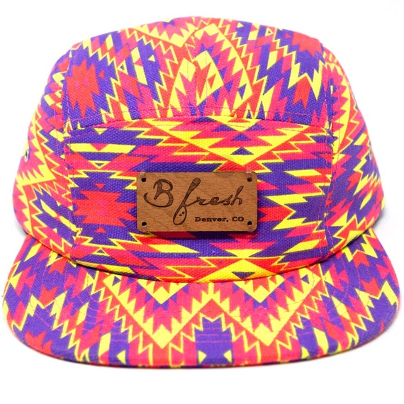 Aztec Vibrant 5 Panel Hat - Etsy Australia